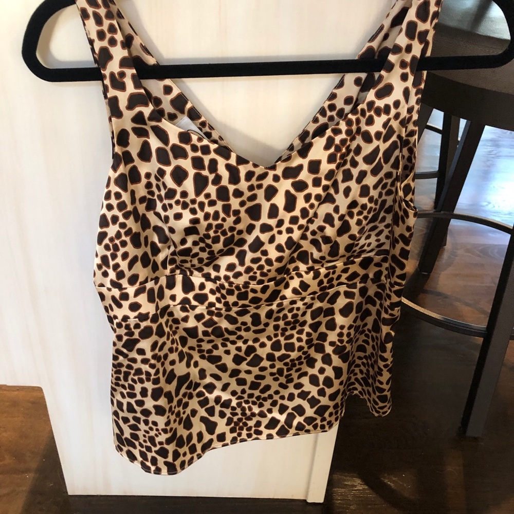 NWT Leopard print satin top. Brand new with tags.